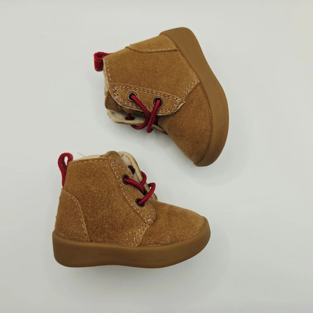UGG Keelan Boot Kids Size 0/1 Chestnut Suede Side Zip Ankle Bootie 1097114I